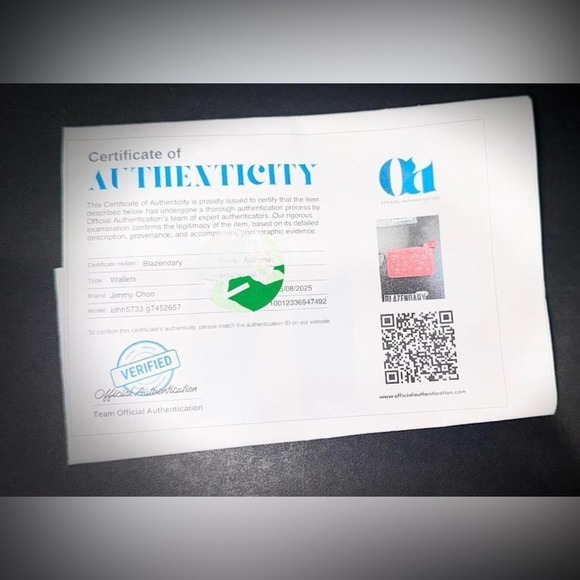 Jimmy Choo Star Studded Pink Leather Coin Purse‎ w Carabiner Clip Bag Charm - Picture 5 of 5